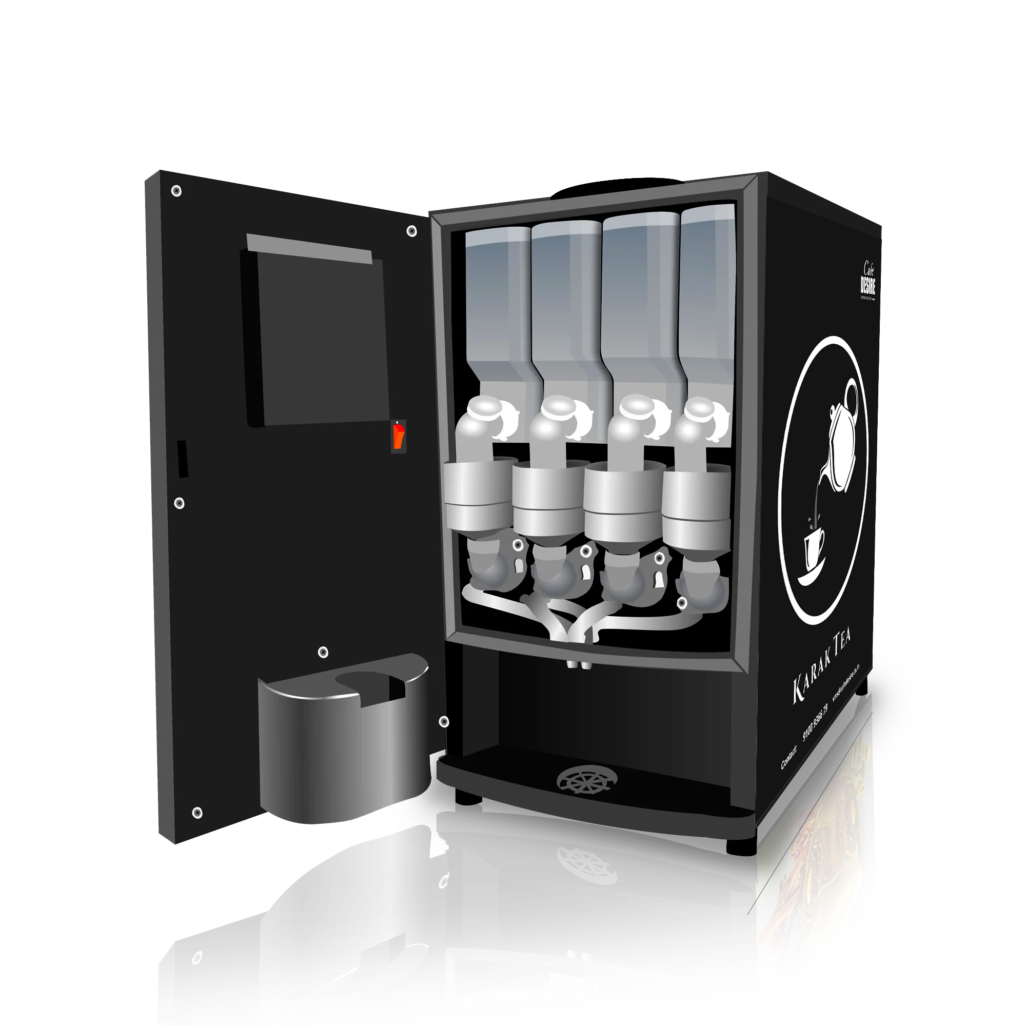 LED 4 Beverage Vending Machine (Multi-Water-Inlet) - Image 2
